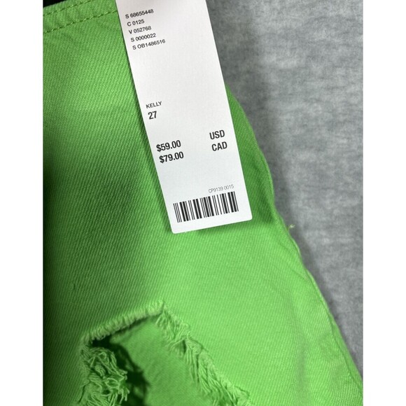 BDG Urban Outfitters Women’s Shorts Sz‎ 27 Green Denim Distressed A-Line Casual - Picture 3 of 5